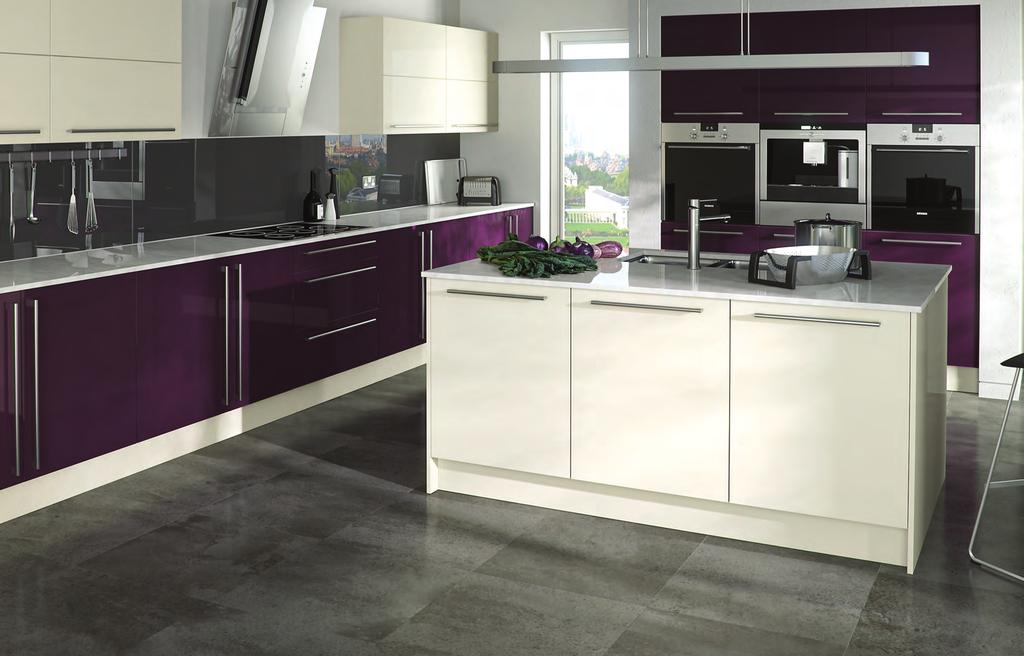 Made to Measure Glacier Doors Glacier doors are ideally suited for the sleek modern kitchen, this range has the flexibility of made to measure sizes, with both curved and glazed doors available.