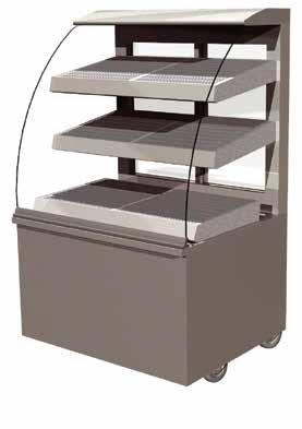 01Vision heated self help Open fronted heated free-standing display for self help service. This display maintains pre-heated cooked food at a regulated temperature.