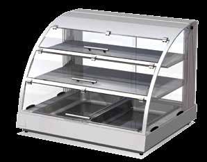 13 Vision heated countertop self help Heated countertop food display for self help service. Ideal for hot rolls, pies, pasties, chicken portions etc. Customer access via three hinged acrylic flaps.