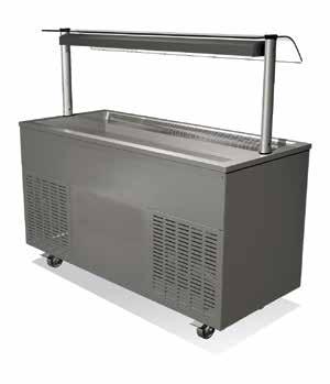 02 Roll-in base unit These units can be rolled integrally into existing counter work or standalone as a central display. The standalone displays require additional panels. See finishes below.