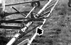 FIGURE 10 shows the forward boom end speed, relative to the ground when the 76 mm (3 in) boom support rail wheels were driven over the standard obstacles. Boom speed determines the application rate.