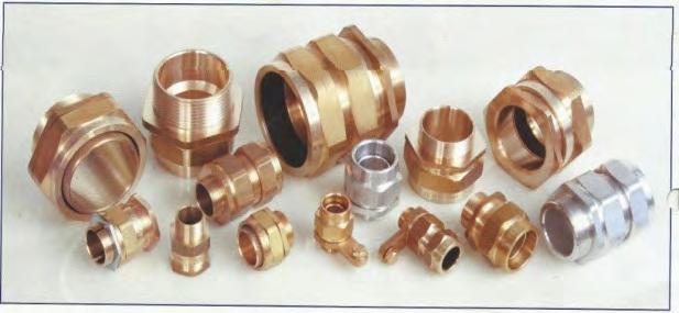 cable glands in single and double compression type.