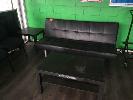 2 3 SEATER COUCH, BLACK LEATHER LOOK &