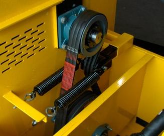 BELT DRIVE MAINTENANCE BELT TENSION The belt tension is relatively maintenance free. The spring loaded idler will keep constant pressure on the belt during use.