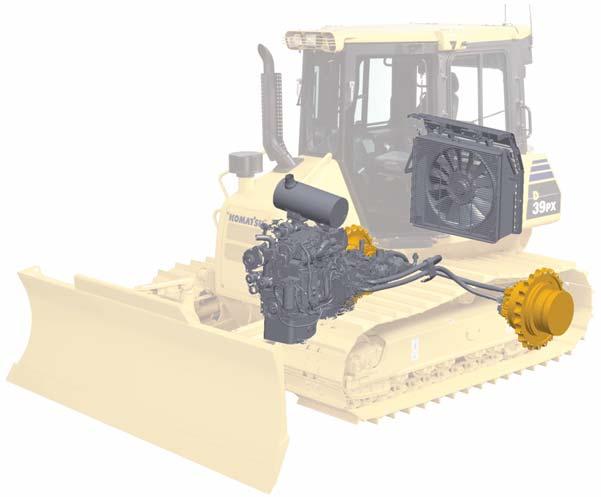 The powerful Komatsu engine incorporated into the D39-22 makes this dozer fuel efficient and the logical choice in both grading and dozing operations.