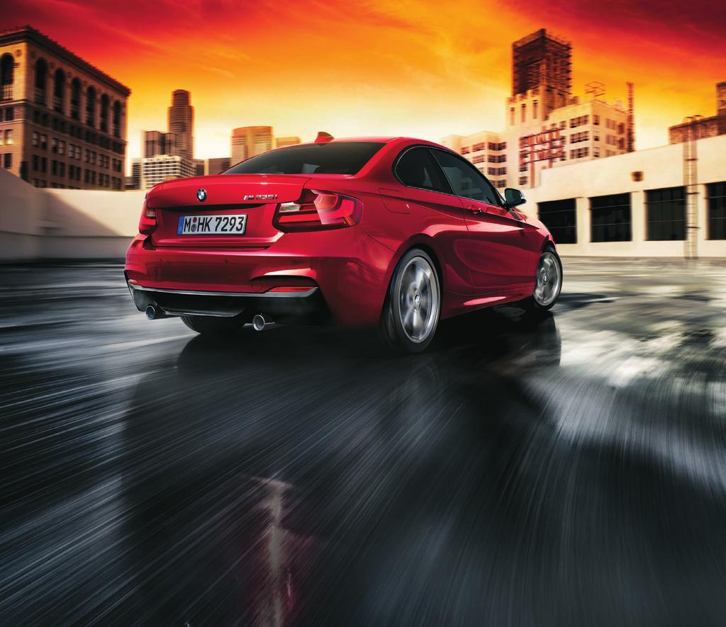 BMW 2 SERIES BMW 2 SERIES COUPÉ. THRILL SEEKER. Aerodynamic wedge-shaped contours, a long hood and short overhangs give the BMW 2 Series Coupé a track-bred look.