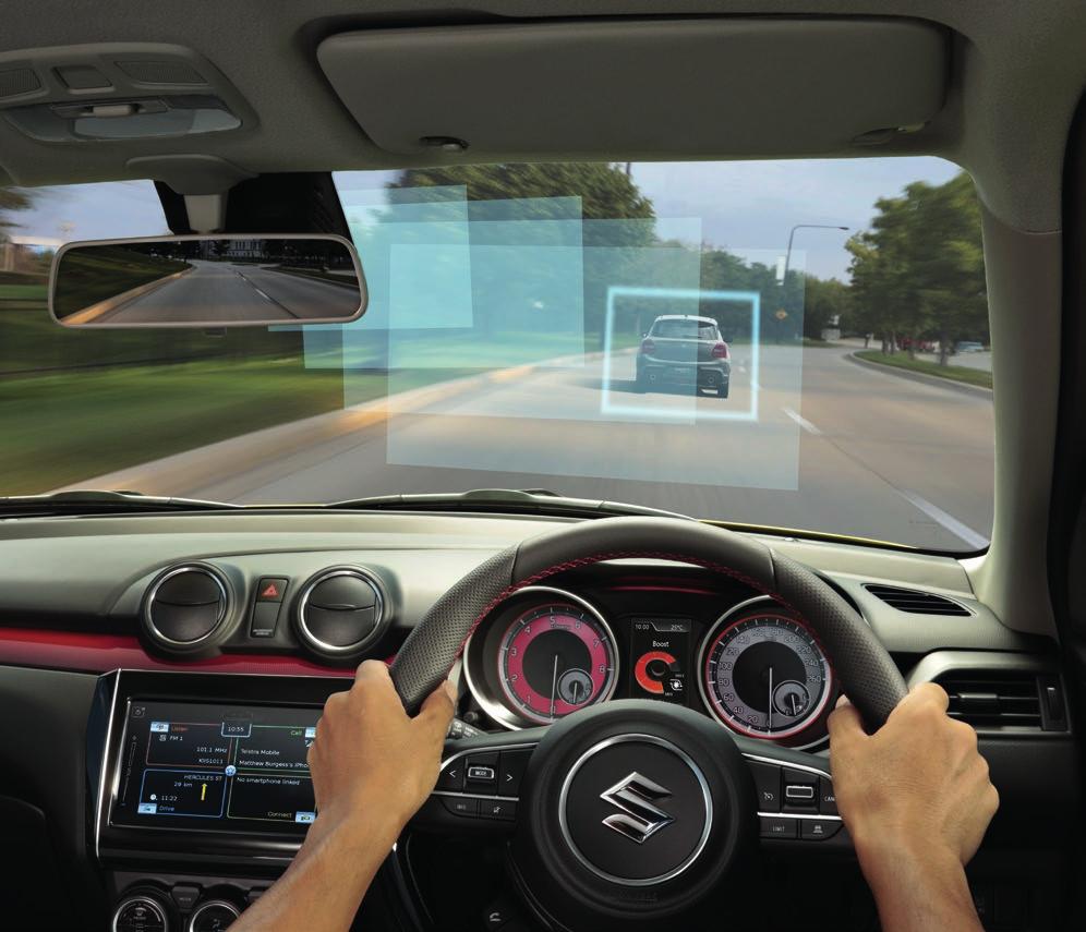 The Lane Departure Warning function is designed to predict the path of the vehicle and issues warnings to the driver.