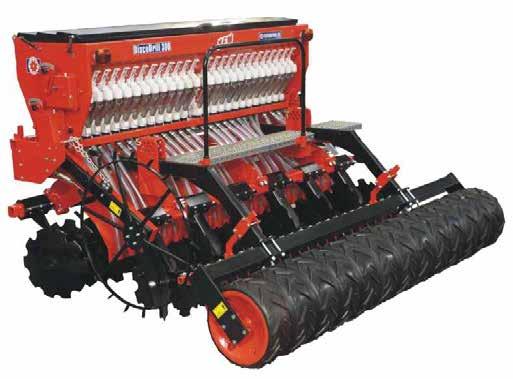 Seed Drill DiscoDrill 3 point hitch Rigid frame 24 or 32 heavy duty notched discs, Φ560 Frame 150x150x10 mm Security System with rubber blocks Φ42 mm High load capacity bearings Adjustable angle of