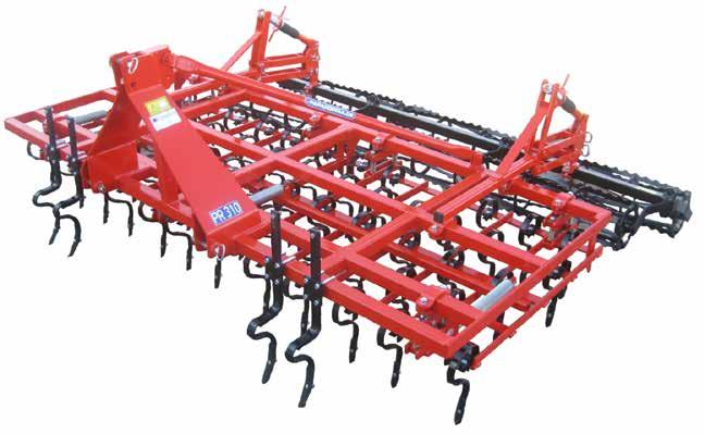 Seedbed Compination PR 3 point hitch Rigid frame Independently swinging, spring mounted, S-tine subframe Strongly vibrating S-tines 25x8, 32x10 Adjustable, double rear crumbler rollers Φ310 PR PR 250