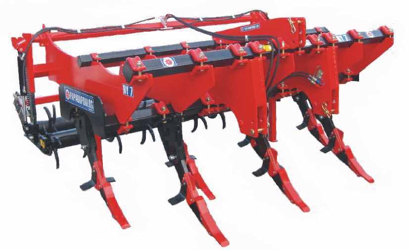 Subsoil cultivator RY 3 point hitch Rigid Frame 100x100x10 mm Up to 65 cm working depth Shear bolt protection against overload Shanks made off wear resistant steel Parking prop stands for safe