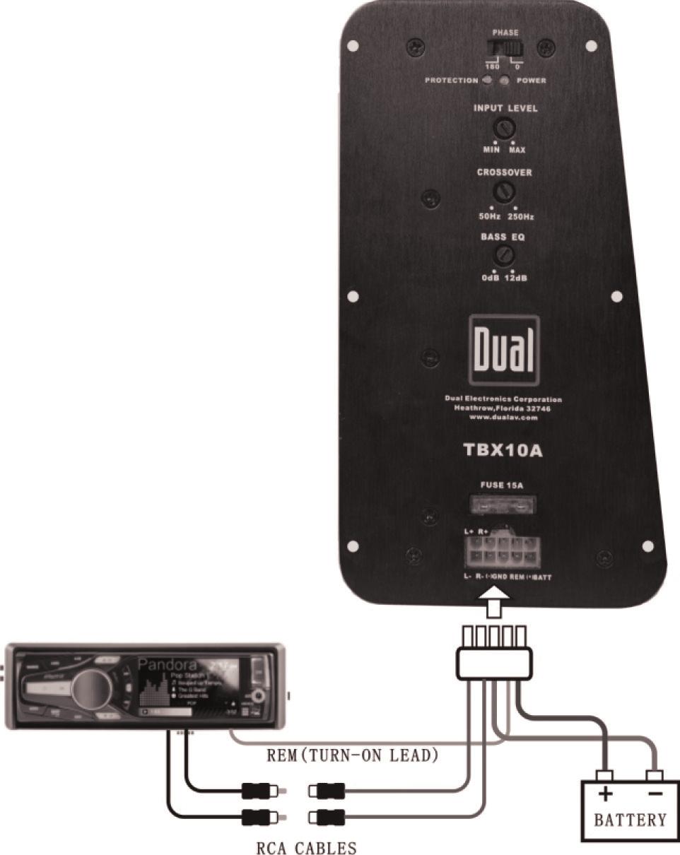 Typical Wire Routing HIGH LEVEL INPUT 15A High Level Input (Speaker Wire) High level inputs should only be used when RCA outputs are not available from the head unit.