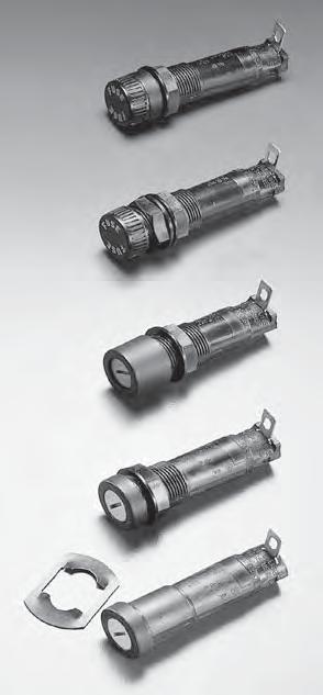 The universal fuseholder body will accept 3AG, 5 20mm, and 2AG fuse sizes depending on knob selected. Permits inventory reduction of bodies and provides knob interchange versatility.