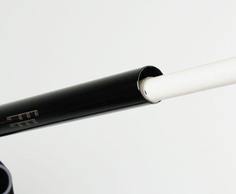 clean plastic dowel, approximately 150 mm from one end.