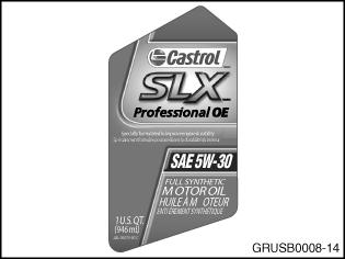 A copy of the Castrol SLX Professional OE SAE5W-30 oil bottle label is below. 5.