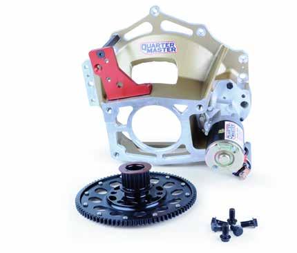 Bellhousing Kits CLUTCHLESS Clutchless Bellhousing Kits Quarter Master now offers a turn-key driveline kit with either a magnesium or aluminum bellhousing for dirt racers running the popular