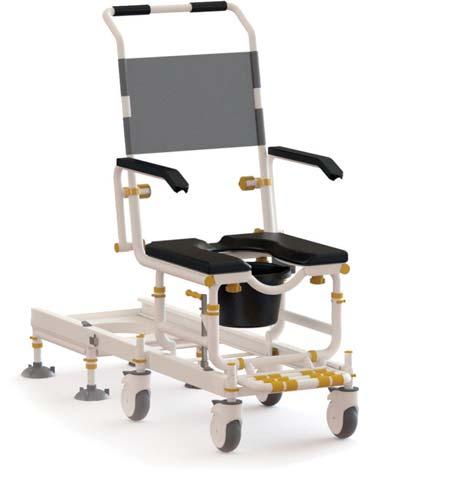 fold-up - Safety belts - lap & chest belts - Caster Wheels 125mm (5 ) x 4 locking - Commode system - Tool-free assembly - Full details see page 31-36 Product Dimensions: - Rolling Base 467mm W x