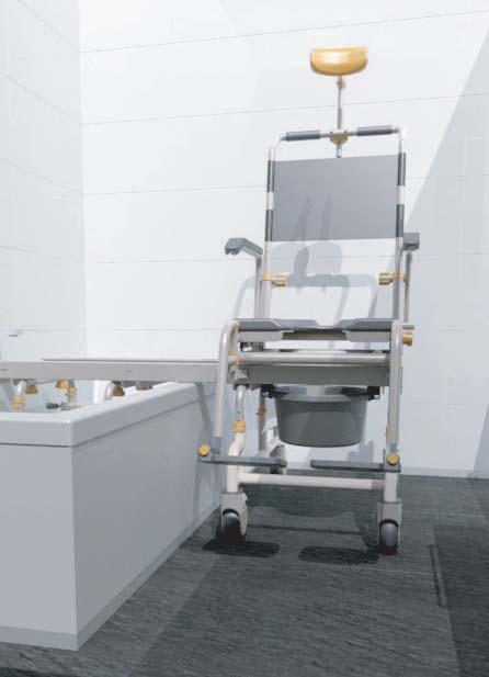 While eliminating unnecessary transfers, the SB2T with a tilt function allows for pressure relief and alleviates caregiver strain by allowing the user to slide over the bathtub without having to lift