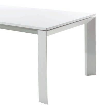 Extendable table with varnished aluminium structure, hpl top.