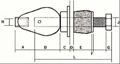 Figure III-13: Dimension Details of CAM Type Sleeve Setter A: Distance between Socket end and the shaft end B: Distance between the Cam-top and the shaft end C: Height of bushing D: Thickness of