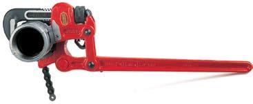 9 6 Heavy-Duty Offset Pipe Wrench Features a jaw opening parallel to the handle and a narrower hook jaw head. Provides easy entry into tight spots. Nom. Size Pipe Capacity in. mm in. mm lb. kg Std.