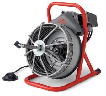 K-375R Drum Machine K-375R with 1 2" x 50'Cable and Standard Tools For 2" to 4" (50-100mm) Drain Lines The K-375R makes quick work for cleaning drains from 2" to 4".