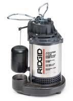 Industrial grade motors. Backed by the RIDGID Lifetime Warranty. Premium Performance for High Flow Top suction intake for increased reliability. 1 1 2" discharge for high flow.