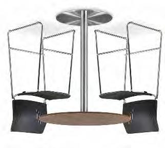 Setting as shown: () PRM-PLTRBBRU Base / () PRM-08 Stack Chairs with Arms (shown on page ) / () PRM-PLT6R 6" Round Top List Price