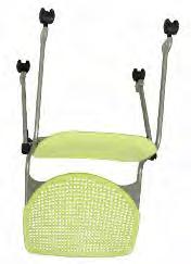 Chairs stack 5 high on dolly. Seat is 8" x 8". Arms available. Specify color when ordering.