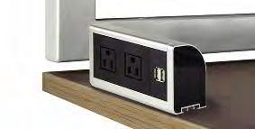 00 Optional power module features UL power sockets and dual USB charger. Power cord is included.