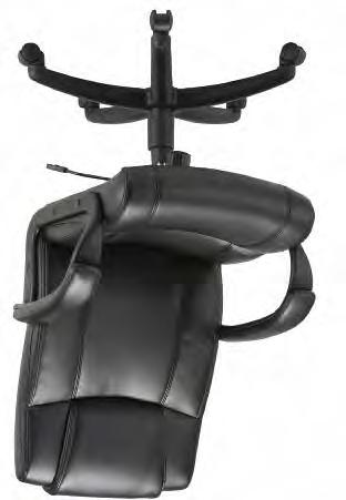 00 Pneumatic seat height adjustment Swivel/Tilt/Lock control Adjustable tilt tension Enhanced lumbar support Soft, plush upholstery Black frame and base 4.