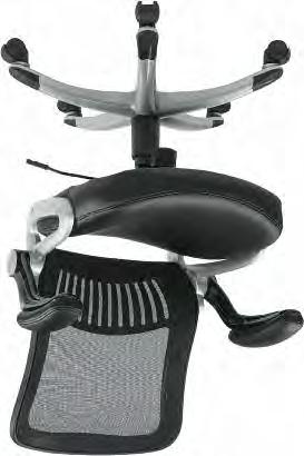silver base with black end caps and dual wheel carpet casters IN STOCK: Black/Silver Base. Deluxe SpaceGrid Back Chair with Height Adjustable Nylon Flip Arms TER-7009 List Price $749.
