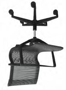 00 Pneumatic height adjustment Back height adjustment Shown w/optional adjustable urethane T-arms Mesh back/black elastic seat fabric Optional fixed T-arms