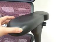 Armrest Height Adjustment In order for users to keep their elbows in the recommended 90 degree position, the Ergo armrests move up and down to 10 different positions, with a total of 10 cm of up and