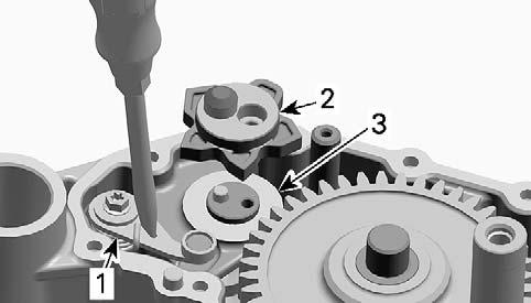 Insert a flat screwdriver in the slot of index lever. Turn screwdriver clockwise and remove index washer.