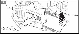 side of the guide bar (Figure 5). 3 Tensioner Pin 4 Tensioner Screw 4.1.7. Tighten the nut securely with the bar tip held up.