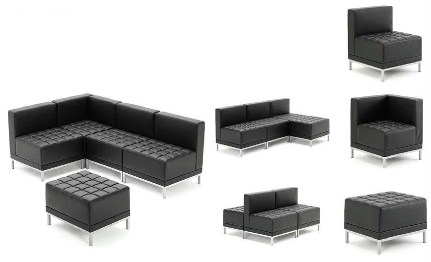 Infinity Modular RRP BR000198-402 BR000199-235 BR000200-373 Black bonded soft touch upholstery The Cube ideal for corners internal or external The Cube can double as a magazine and newspaper table