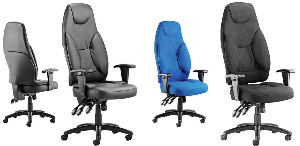 Galaxy High Back Leather RRP 389 Extra tall contoured backrest provides superior comfort and support adjustable backrest Asynchronous seat and back angle adjustments Optional seat slide accessory