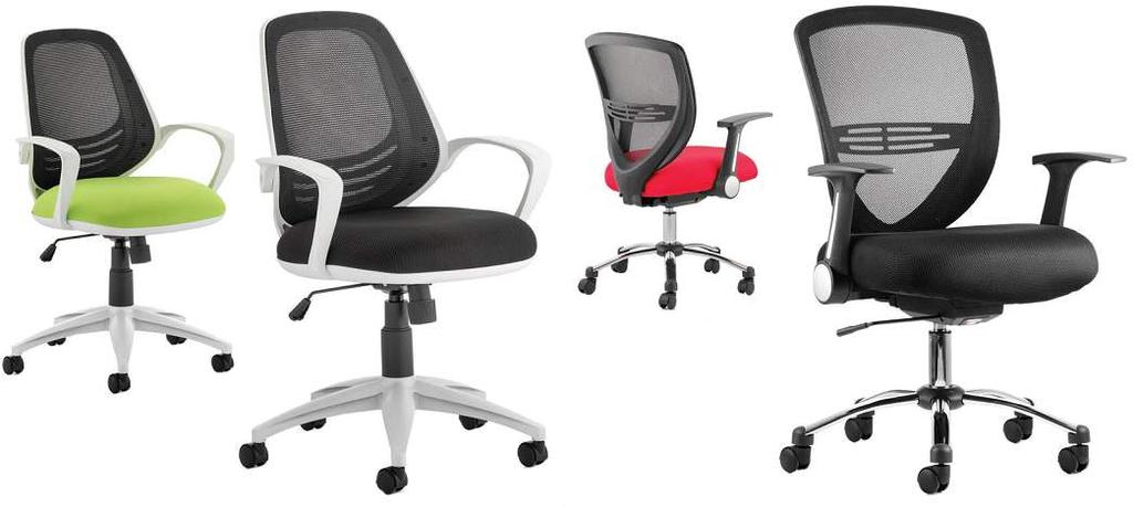 Atom RRP 245 Bespoke 298 RRP 234 Bespoke 262 Contemporary design Auto tensioned reclining deeply cushioned seat Matching fixed armrests and base Elegantly designed mesh backrest Deeply cushioned seat