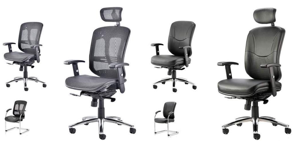Mirage Mesh Mirage Leather RRP 447 With Headrest 479 RRP 447 With Headrest 479 5W 5arranty Comfortable nylon woven mesh is breathable, durable and stylish Synchronised reclining mechanism with