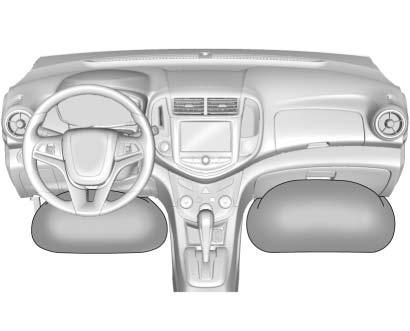 See Airbag Readiness Light 0 110 for more information. The driver frontal airbag is in the center of the steering wheel.