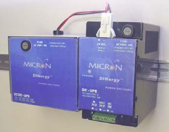 Product Data Sheet Micron DINergy DIN Rail DC Sag-UPS Module DIN Rail DC Sag UPS with Backup Battery 24VDC, 10 Amp External Battery Option KEY FEATURES No-Maintenance Sag Protection No fans for high