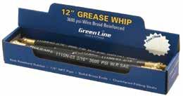 111-03 GREASE WHIPS Tube: Smooth, black, oil and heat resistant nitrile rubber. Reinforcement: One braid of high-tensile steel wire. Cover: Smooth, black, oil and weather resistant neoprene rubber.