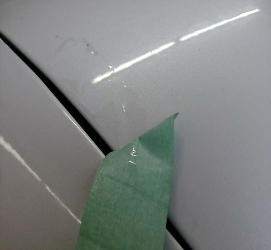 Not Warrantable Clear coat peel Ford uses a wet on wet paint process which applies