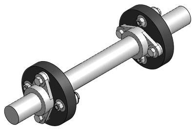 Double coupling/series arrangement uses two couplings separated by a fl oating shaft.