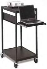 They support even the heaviest equipment (Monitors up to 27" and 100 lbs max), yet are lightweight for easy mobility. Perfect for schools, industrial or corporate use.