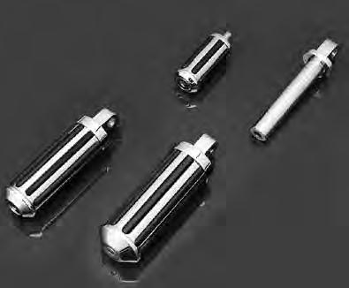 46015 46013 12174 2 46011 Chrome and Ribbed Rubber Pegs Mount to the Original Equipment or aftermarket footpeg clevis on most models. The perfect match to our CC #12900 Handlebar Grips.