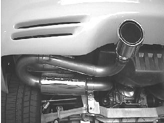 Place a clamp on the expanded end of the Borla Performance mufflers. 3.