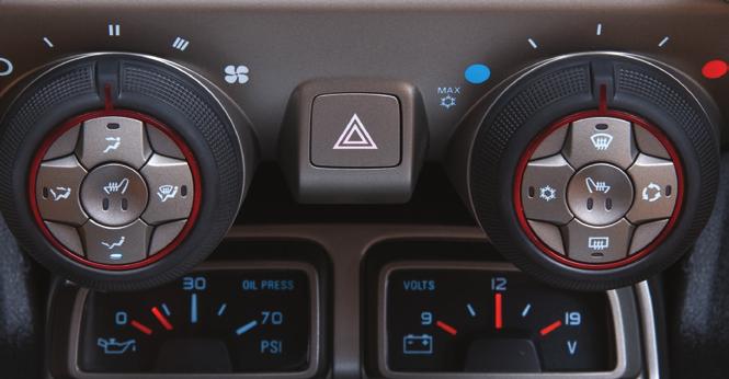 CLIMATE CONTROLS Off/ Fan control Air delivery modes: Vent Bi-level Floor Defog Temperature control Defrost mode Recirculation mode Driver s heated seat controlf Air conditioning control Rear window