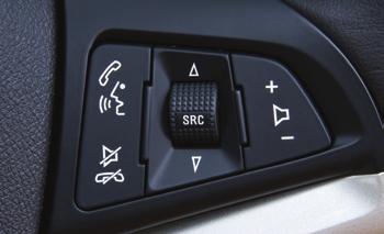 AUDIO STEERING WHEEL CONTROLS + Volume Press + or to adjust the volume. SRC Source Press to select an audio source.
