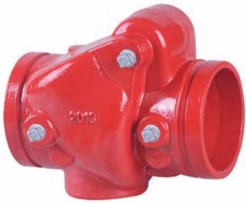 GROOVED CHECK VALVE Available Sizes: 2" through 12" Connection Ends: Groove to AWWA C606 Working Pressure: 300 PSI Temperature Range: 32 to 176 F Coating: Fusion Bonded Epoxy Coating in accordance